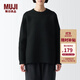 無(wú)印良品（MUJI）Labo 男女通用 可水洗圓領(lǐng)毛衣 男女同款秋冬針織衫 黑色 XL（180/96A）