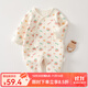 婧麒（JOYNCLEON）新生兒嬰兒衣服夾棉春秋滿(mǎn)月純棉初生寶寶秋裝連體衣早秋a類(lèi)秋季 粉番茄 66cm
