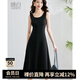晚白【新品】2025秋款內(nèi)搭背心裙顯瘦法式A擺打底連衣裙 黑色 2XL