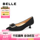 百麗（Belle）七夕禮物舒適優(yōu)雅單鞋女商場款真皮氣質(zhì)高跟鞋D3N1DAQ5 黑色 37 (235mm)