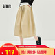 森馬（Semir）半身裙女純色肌理A字裙時尚簡約2025秋季松緊腰長裙10A525120001