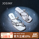 卓詩(shī)尼繞帶一字帶2025新款休閑女拖鞋夏水鉆蝴蝶氣質(zhì)時(shí)裝拖鞋 銀白色 35