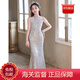 WVD美國品牌禮服公主裙絕美高端輕奢小眾主持人兒童鋼琴演出服感銀色亮片無(wú)飄紗110 CM