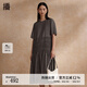 播桑蠶絲連衣裙女商場同款2024夏新款小個子中長款裙子BDR2LD1670 G20象灰 M