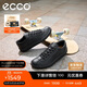 愛(ài)步（ECCO）板鞋男 軟底舒適輕盈牛皮系帶休閑鞋 柔酷537764 黑色40 HL