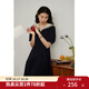 獨束大碼女裝【長(cháng)短款】海軍風(fēng)撞色減齡連衣裙女夏新款微胖mm裙子 短款 2XL