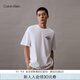 Calvin KleinJeans夏季男女情侶中性ck休閑字母寬松純棉重磅短袖T恤J400448 YAF-月光白 2XL