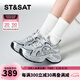 St&Sat星期六老爹鞋春季新款厚底增高百搭舒適學(xué)院風(fēng)女鞋SSC3112312 銀色 38 240mm