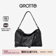 GROTTO個(gè)樂(lè )25年新款SoftCollar保齡球包單肩斜挎大號差旅通勤電腦包禮物 經(jīng)典黑L 亮銀