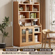 未時(shí)餐邊柜靠墻一體儲物柜櫥柜家用客廳收納柜簡(jiǎn)約酒柜實(shí)木柜子置物柜 【實(shí)木生態(tài)板】嶼山雪松木色100 自行組裝（送材料包）