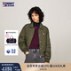 TOMMY JEANS【絎縫襯衫領(lǐng)】秋冬女美式潮流輕暖翻領(lǐng)短棉服夾克外套 灰綠色M12 S （推薦：100-115斤）