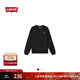 Levi's李維斯男士美式經(jīng)典圓領(lǐng)LOGO印花寬松休閑隨性舒適長(cháng)袖衛衣 黑色 002HJ-0001 L