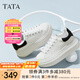 他她（TATA）小白鞋2025夏季新款奶油泡泡厚底女鞋增高松糕鞋板鞋 白/黑 35