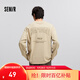 森馬（Semir）長(zhǎng)袖T恤男美式復(fù)古印花打底衫春季內(nèi)搭寬松針織上衣刺繡潮流 淺駝50001 L