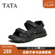 TATA/他她2025夏商場(chǎng)同款時(shí)尚百搭舒適厚底涼鞋男新款27B17BL5 黑色 40