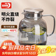 青蘋果硼硅耐熱玻璃冷水壺涼水壺玻璃扎啤壺?zé)熁疑?.8L