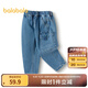 巴拉巴拉兒童長褲秋季牛仔褲男童寬松工裝褲 牛仔中藍(lán)88201 110 cm