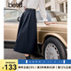 百圖betu女裝秋季新款半身裙簡(jiǎn)約高腰半身裙顯瘦赫本裙女2309T96 深寶藍 M