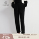 帕什秋冬100%山羊絨女士加厚空氣層哈倫褲小腳褲YH-2480 黑色 XL