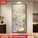 卓林原創(chuàng  )荷花九魚(yú)圖純手繪油畫(huà)新中式入戶(hù)玄關(guān)掛畫(huà)中古風(fēng)走廊過(guò)道掛畫(huà) 森雅咖金框 70*140 原創(chuàng  )畫(huà)師純手工繪制