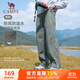 駱駝（CAMEL）加絨工裝男褲防風(fēng)防水傘兵軟殼休閑褲 C15CAYL6014 槍灰色 L