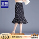 羅蒙（ROMON）半身裙女裝雪紡魚尾裙波點(diǎn)包臀小個(gè)子裙子春夏季中長款顯瘦一步裙 波點(diǎn) M 27/M 二尺