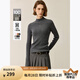 LILY【100美麗諾綿羊毛】秋裝新款女裝修身百搭半高領(lǐng)針織衫 509深灰 M