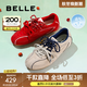 百麗（Belle）周雨彤同款跳跳糖25秋新網(wǎng)面透氣德訓鞋休閑鞋B2432CM5預售 淺灰【張儷同款跳跳糖】 38 (240mm)