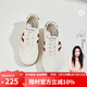 達芙妮（DAPHNE）拼色平底德訓鞋女2025夏季新款休閑百搭防滑運動(dòng)小白鞋 紅藍色 單層 跟高2cm 34 (220mm) 標準碼