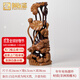 禮御友嘉黑檀根雕實(shí)木年年有魚(yú)擺件工藝品荷花魚(yú)木雕動(dòng)物家居飾品客廳擺件 B款黑檀 年年有余(高38cm)