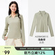 駱駝（CAMEL）【UPF1000+】戶外速干POLO女打底衫春長袖V領(lǐng)涼感透氣防曬T恤  M