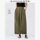 佐丹奴直筒長(cháng)裙女黑科技涼感花苞女裙松緊腰長(cháng)款半身裙女05465095 04橄欖綠 L