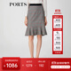 PORTS寶姿春夏新品女裝格子優(yōu)雅包臀裙魚尾半身裙LM8S005NFF029 黑色格子 S (4)