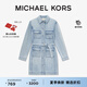 MICHAEL KORS邁克高仕 MK【七夕禮物】女士牛仔襯衫領(lǐng)連衣裙 含牛仔腰帶 淺藍色 945 L (4)