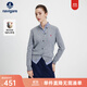 Navigare意大利小帆船毛衣外套女士秋冬款純羊毛圓領(lǐng)羊毛衫氣質(zhì)針織開(kāi)衫 煙灰 M