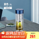 膳魔師（THERMOS）雙層玻璃杯400ml高硼硅水杯子茶水分離茶杯帶茶漏TCGD-400-D-BL