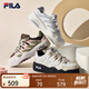FILA 斐樂(lè)官方女鞋ROSETTA摩登板鞋斑斕鞋運(yùn)動(dòng)鞋休閑鞋 奶白/杏仁奶白-GA 37.5