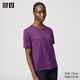 優(yōu)衣庫女裝SUPIMA COTTON圓領(lǐng)T恤短袖打底內搭474408 78 絳紫色 XL /165/92A