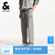 杰克·瓊斯（JACK&JONES）男裝秋季時(shí)尚潮流百搭字母刺繡拼接剪裁設(shè)計(jì)休閑衛(wèi)褲男22441D021 知更鳥灰E40 常規(guī) L （180)