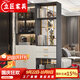 立匠2025新款玄關(guān)柜鞋柜一體輕奢入戶(hù)簡(jiǎn)約屏風(fēng)隔斷酒柜客廳靠墻儲物柜 [實(shí)木板]d款暖白色左凳 80cm