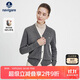 Navigare意大利小帆船女士全羊毛針織開衫毛衣外套2334094511 灰/白 M 