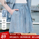 betu女裝2025夏季新款短褲松緊腰萊賽爾舒適涼爽休閑褲子2505T79 藍(lán)色 L