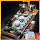 瓷牌茗茶具 功夫茶具套裝流水茶盤(pán)茶臺陶瓷茶壺茶杯全自動(dòng)燒水器整套 哥窯竹韻套裝+禪靜流水三合一盤(pán)