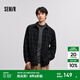 森馬（Semir）長(zhǎng)袖襯衫男冬季肌理感燈芯絨情侶格紋外穿襯衣寬松 黑色調(diào)00499 L