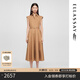 歌力思（ELLASSAY）2025夏季新款桑蠶絲棉混紡日常通勤襯衫連衣裙女EWE361Y19700 駝棕色 S