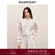 MAXRIENY【商場同款】玫瑰印花雪紡衫套裝甜美浪漫氛圍感歐外套 紫花 S 01