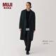 無(wú)印良品（MUJI）男式羊毛混切斯特大衣男士毛呢大衣男款冬季呢子外套男裝AD0W7A4A 黑色 M (170/92A)