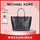 MICHAEL KORS禮物送女友輕奢MK女包JODIE老花單肩手提包托特包 小號 黑色