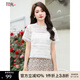 固執(zhí)（OBSTINATE）【特價(jià)】夏季新款時(shí)尚百搭女裝泡泡短袖米白色蕾絲衫上衣1081 米白色 XL