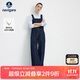 Navigare意大利小帆船女士全棉水洗牛仔褲直筒長(cháng)褲背帶褲2332575501藍L